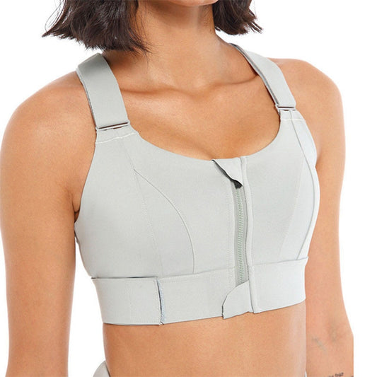 woman wearing white adjustable   wrath  bra front view