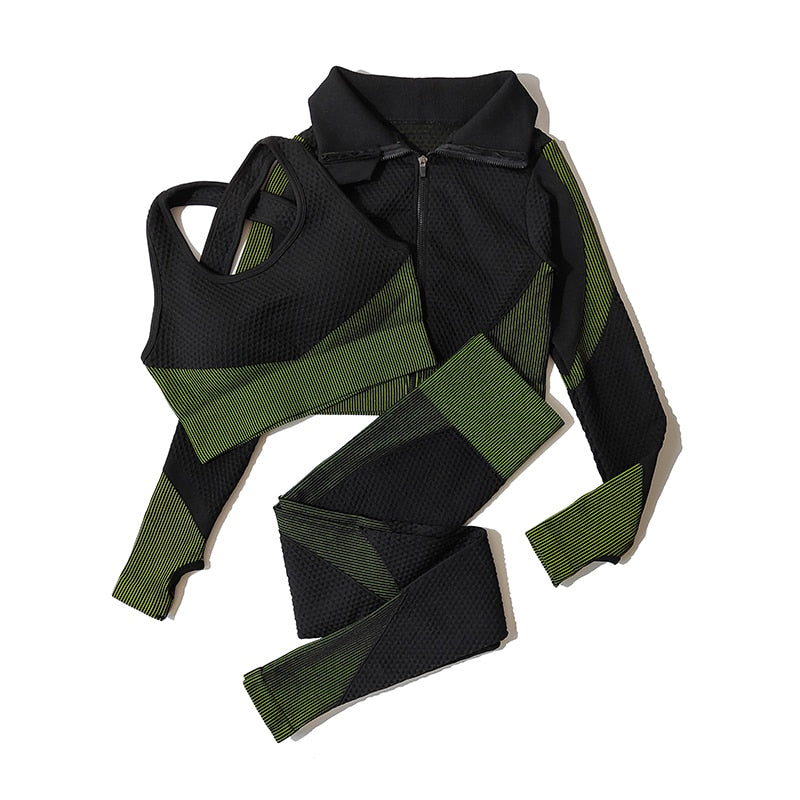 women's grass green wrath gym set